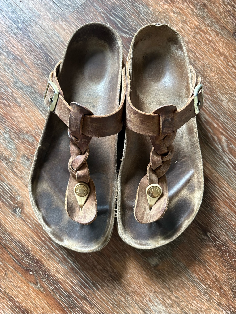 Birkenstock Brown Braided Toe-Post Sandals